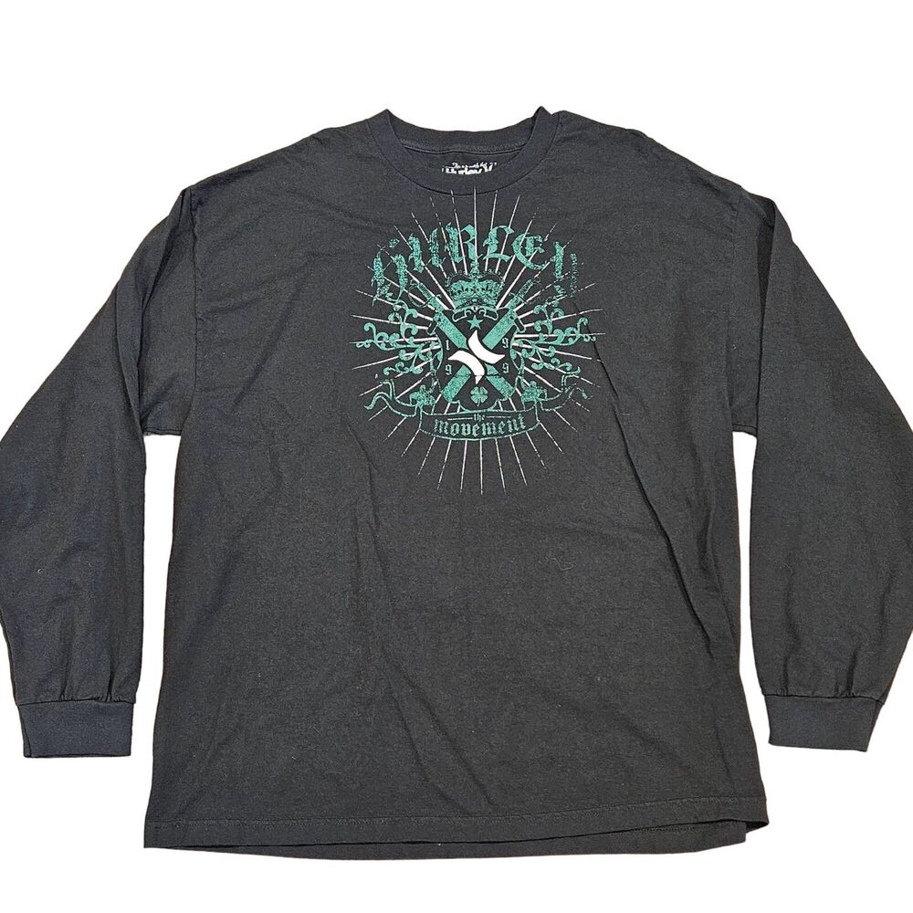 Hurley The Movement Distressed Men's Long Sleeve Black T-Shirt Size 2XL Casual
